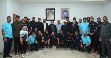 العلامة فضل الله مستقبلا نادي المبرة الرياضي: حبذا لو تحكم الروح الرياضية حركة السياسة في هذا الوطن