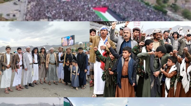 حشد مليوني بالعاصمة صنعاء حمداً وشكراً لله على الفشل الأمريكي وتحدياً للعدو الإسرائيلي