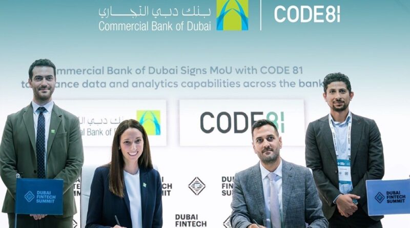 كود 81″ وبنك دبي التجاري يوقّعان مذكرة تفاهم استراتيجية لتسريع التحوّل الرقمي عبر تحليلات البيانات المتقدمة